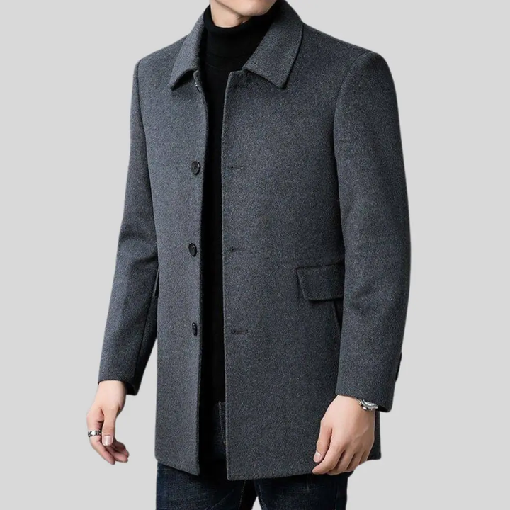 Men's Wool Overcoat with Tailored Fit – Classic Mid-Length Design for Formal and Smart Casual Wear 6