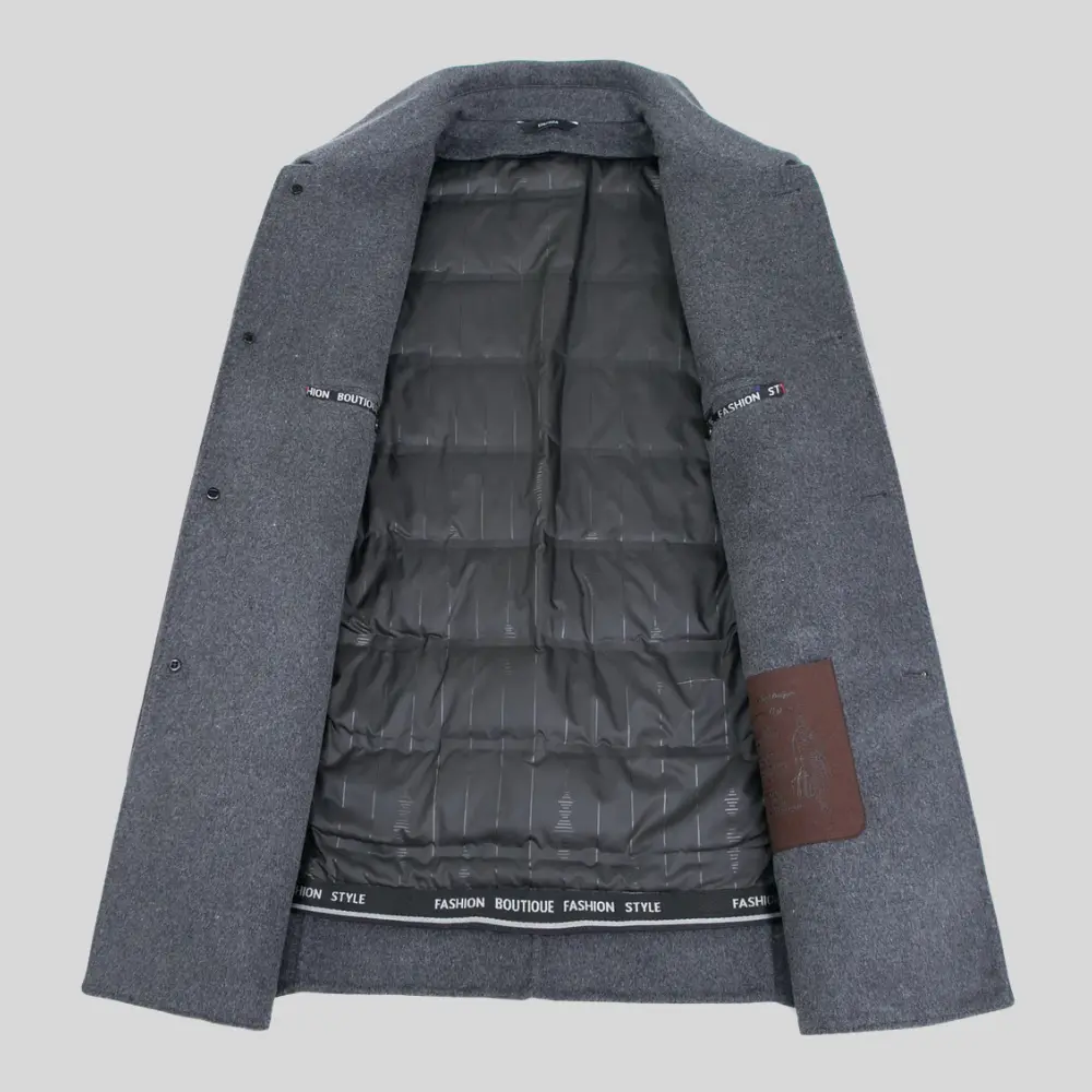 Men's Wool Overcoat with Tailored Fit – Classic Mid-Length Design for Formal and Smart Casual Wear 8