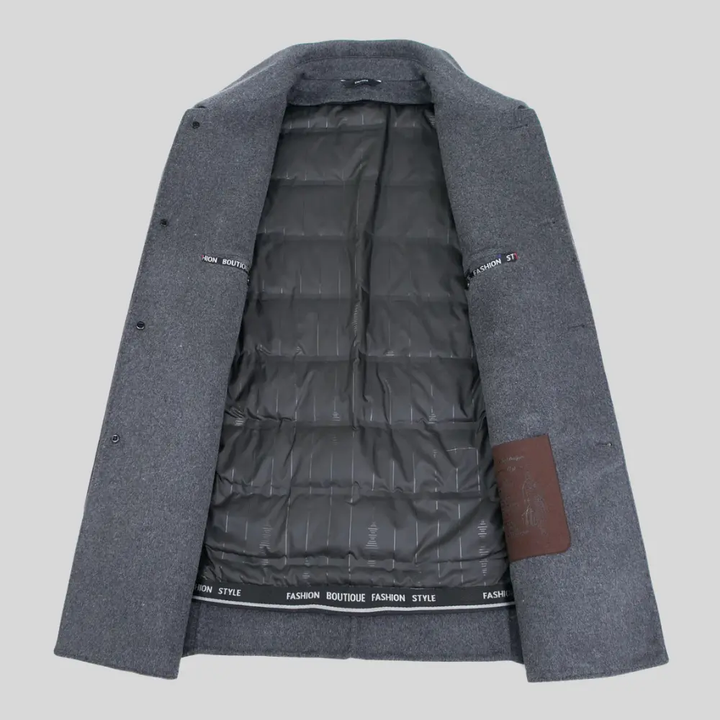 Men's Wool Overcoat with Tailored Fit – Classic Mid-Length Design for Formal and Smart Casual Wear 8