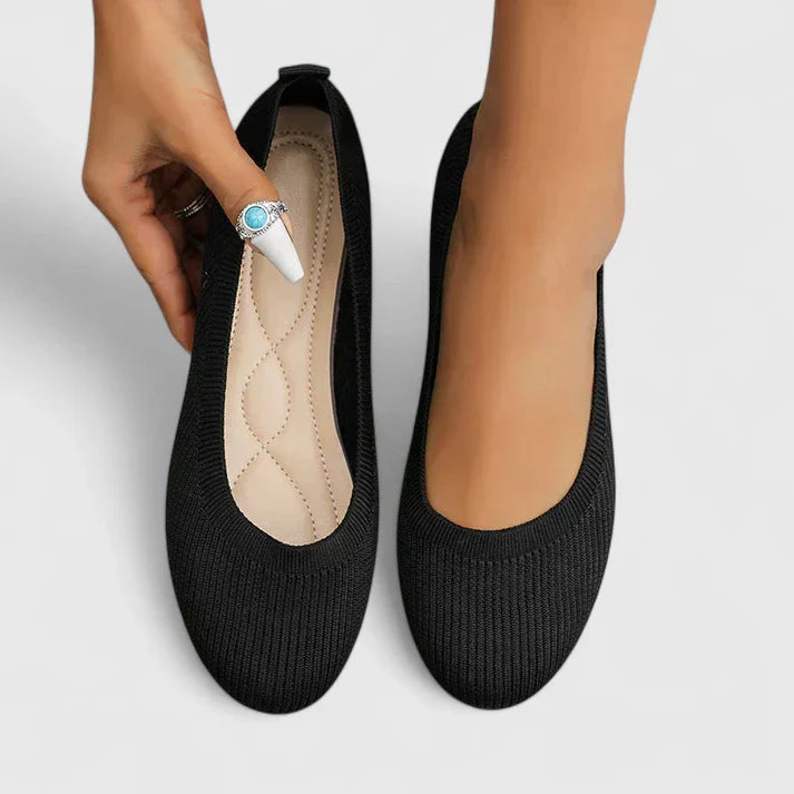 Orthopedic slip-on women's shoes featuring a cushioned footbed, designed for comfort and support, made from premium polyester and PU materials. 0