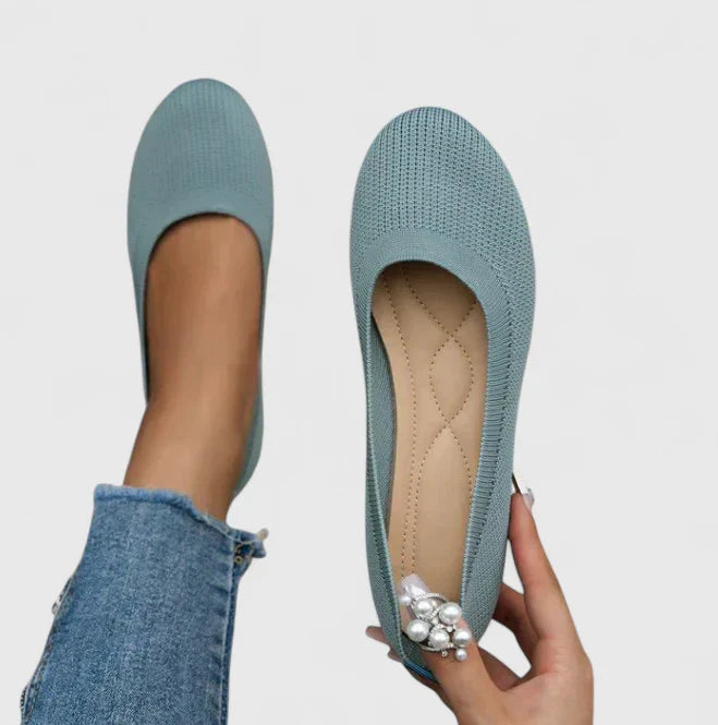 Orthopedic slip-on women's shoes featuring a cushioned footbed, designed for comfort and support, made from premium polyester and PU materials. 6