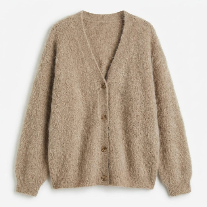 Oversized Cardigan with Deep V-Neck and Relaxed Fit – Women's Soft Knit Layering Piece 1