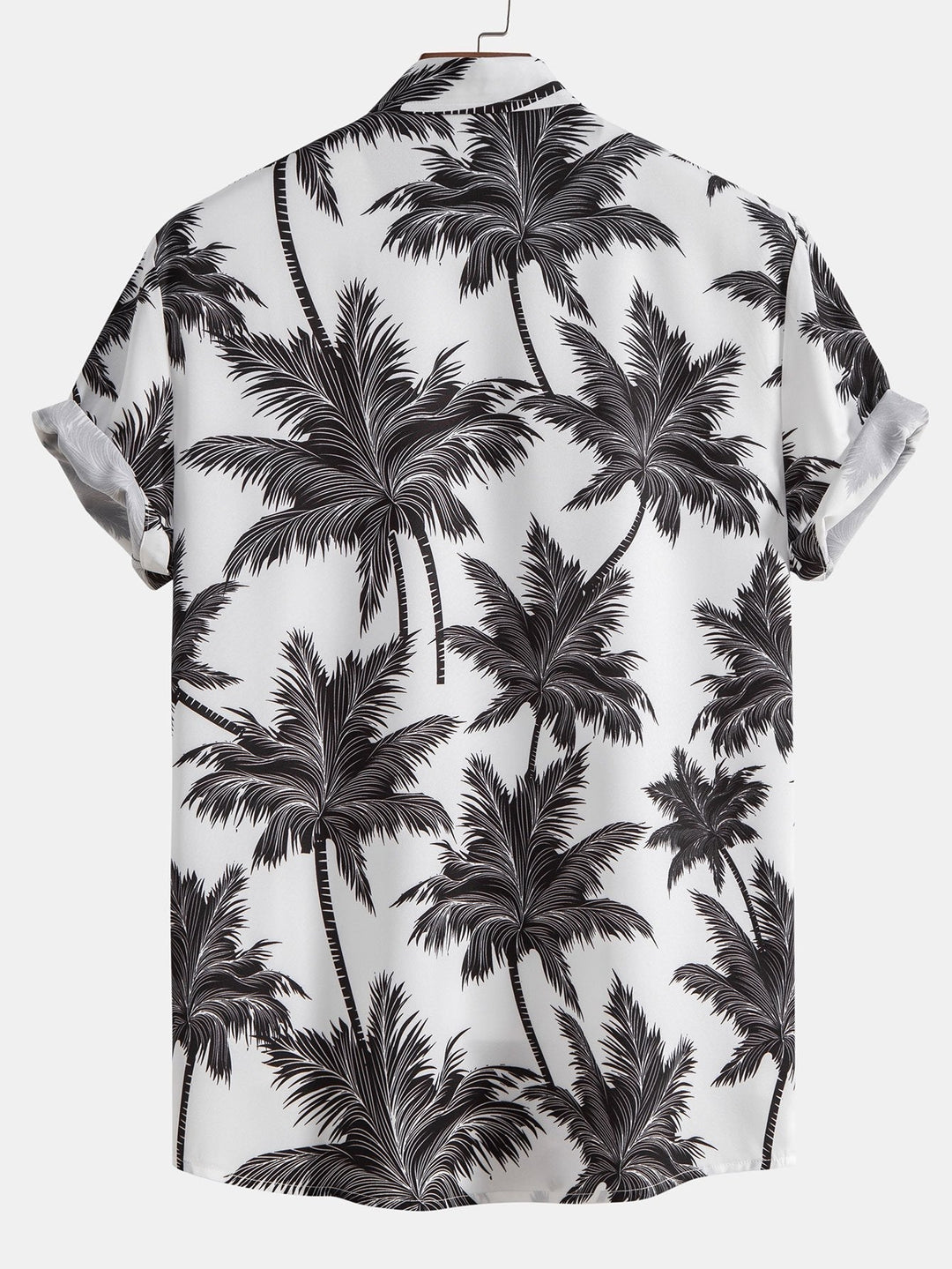 Palm Tree Print Shirt and Swim Shorts Set – 100% Polyester, Regular Fit, Casual Summer Apparel 7