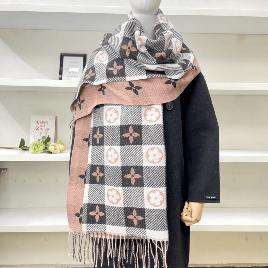Reversible Plaid Scarf with Tassels – Lightweight Cozy Winter Accessory – Soft Fabric Blend 10
