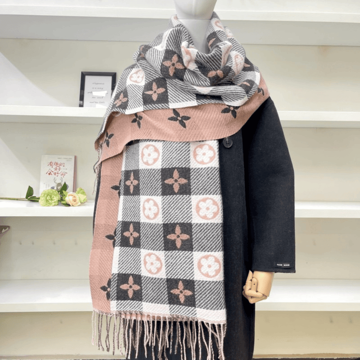 Reversible Plaid Scarf with Tassels – Lightweight Cozy Winter Accessory – Soft Fabric Blend 10