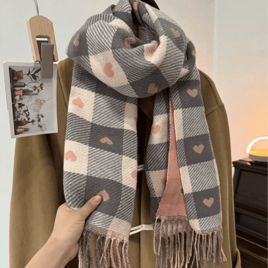 Reversible Plaid Scarf with Tassels – Lightweight Cozy Winter Accessory – Soft Fabric Blend 3