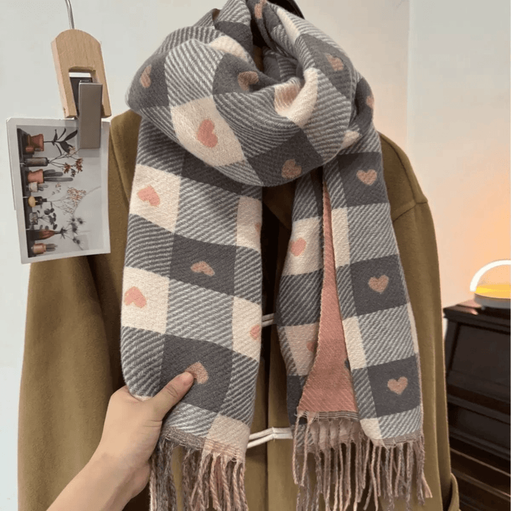 Reversible Plaid Scarf with Tassels – Lightweight Cozy Winter Accessory – Soft Fabric Blend 3