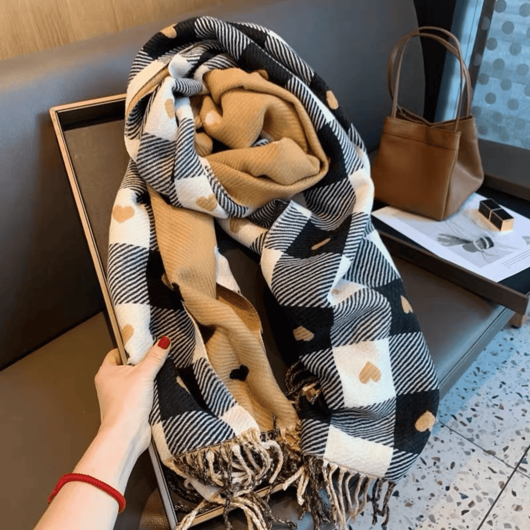 Reversible Plaid Scarf with Tassels – Lightweight Cozy Winter Accessory – Soft Fabric Blend 5
