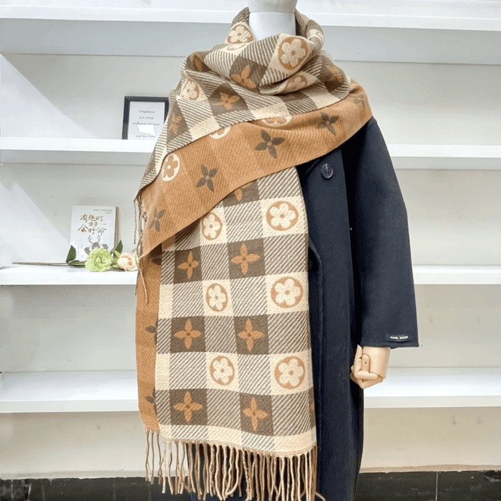 Reversible Plaid Scarf with Tassels – Lightweight Cozy Winter Accessory – Soft Fabric Blend 9