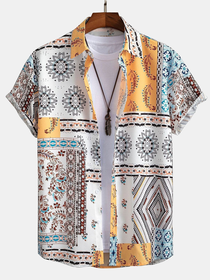 Shirt and Shorts Set with Unique Scarf Print Design, Comfortable Fit, Machine Washable – Casual Beachwear 2