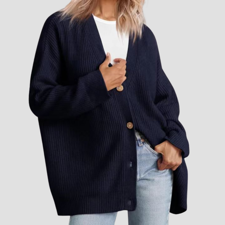 Striped Knit Cardigan Sweater for Women