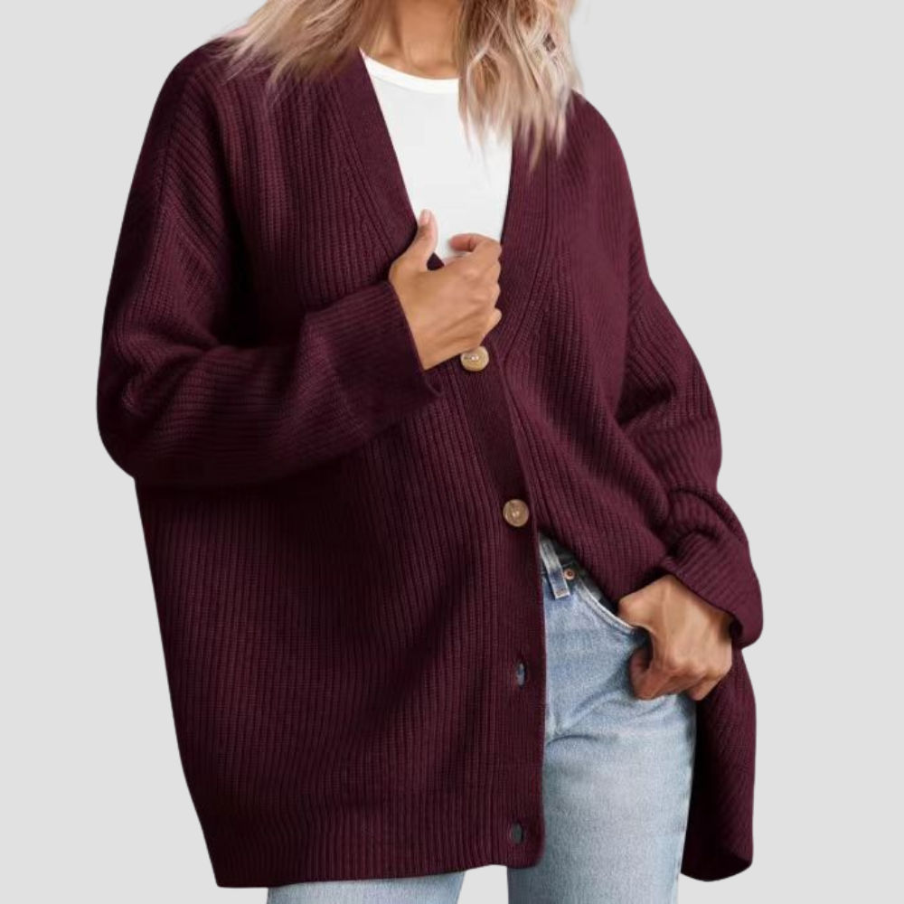 Striped Knit Cardigan Sweater for Women