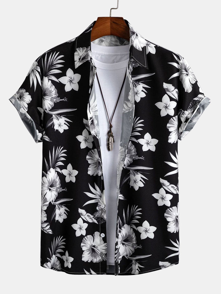Tropical Floral Print Shirt and Swim Shorts Set – Quick Dry Polyester – Unique Pattern Design 4