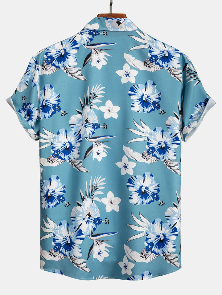 Tropical Floral Print Shirt and Swim Shorts Set – Quick Dry Polyester – Unique Pattern Design 7