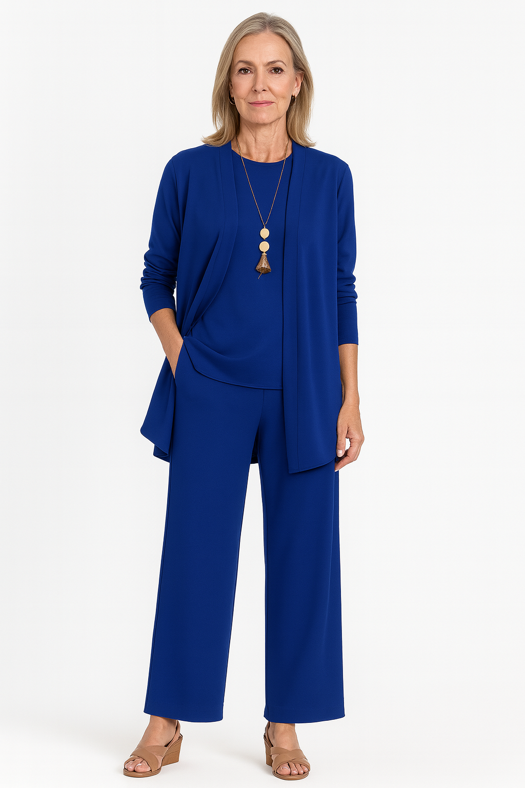 Women's 3-Piece Cardigan Set with Wide-Leg Trousers – Versatile Autumn Outfit in Multiple Colors 6
