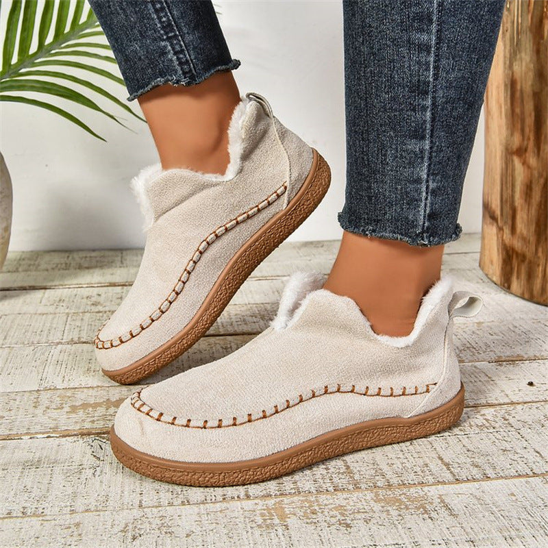 Women's Boots Slip-On Design with Textured Sole – Ankle-High Casual Footwear for Everyday Wear 1