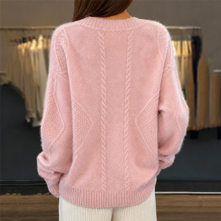 Women's Cardigan with V-Neck Design in Soft Wool-Blend – Cozy Knitted Layering Piece 1