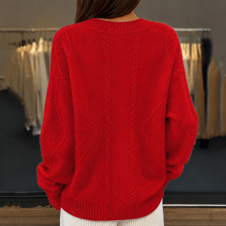 Women's Cardigan with V-Neck Design in Soft Wool-Blend – Cozy Knitted Layering Piece 7