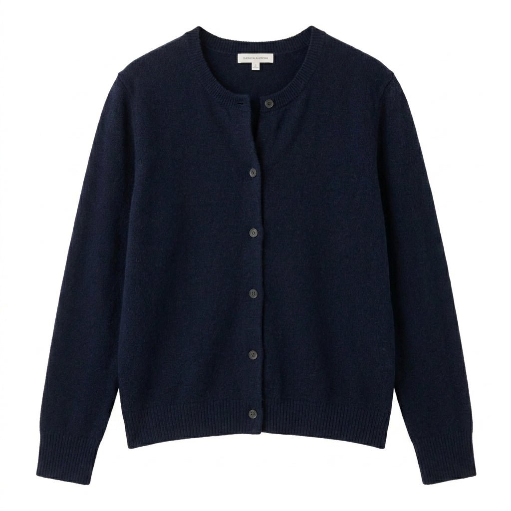 Women's Cashmere Cardigan with Button Front and Round Neck – Fitted Style for Versatile Layering 8