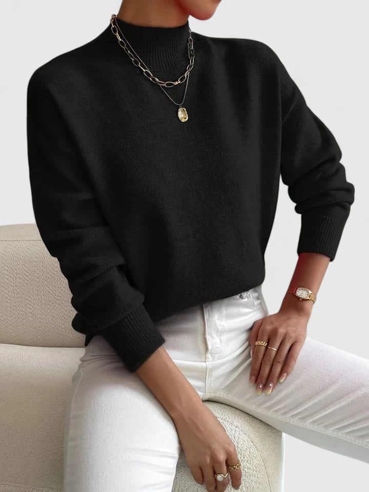 Women's Cashmere Turtleneck Sweater, Cozy Knit Design, Elegant Black Color for Timeless Style 1