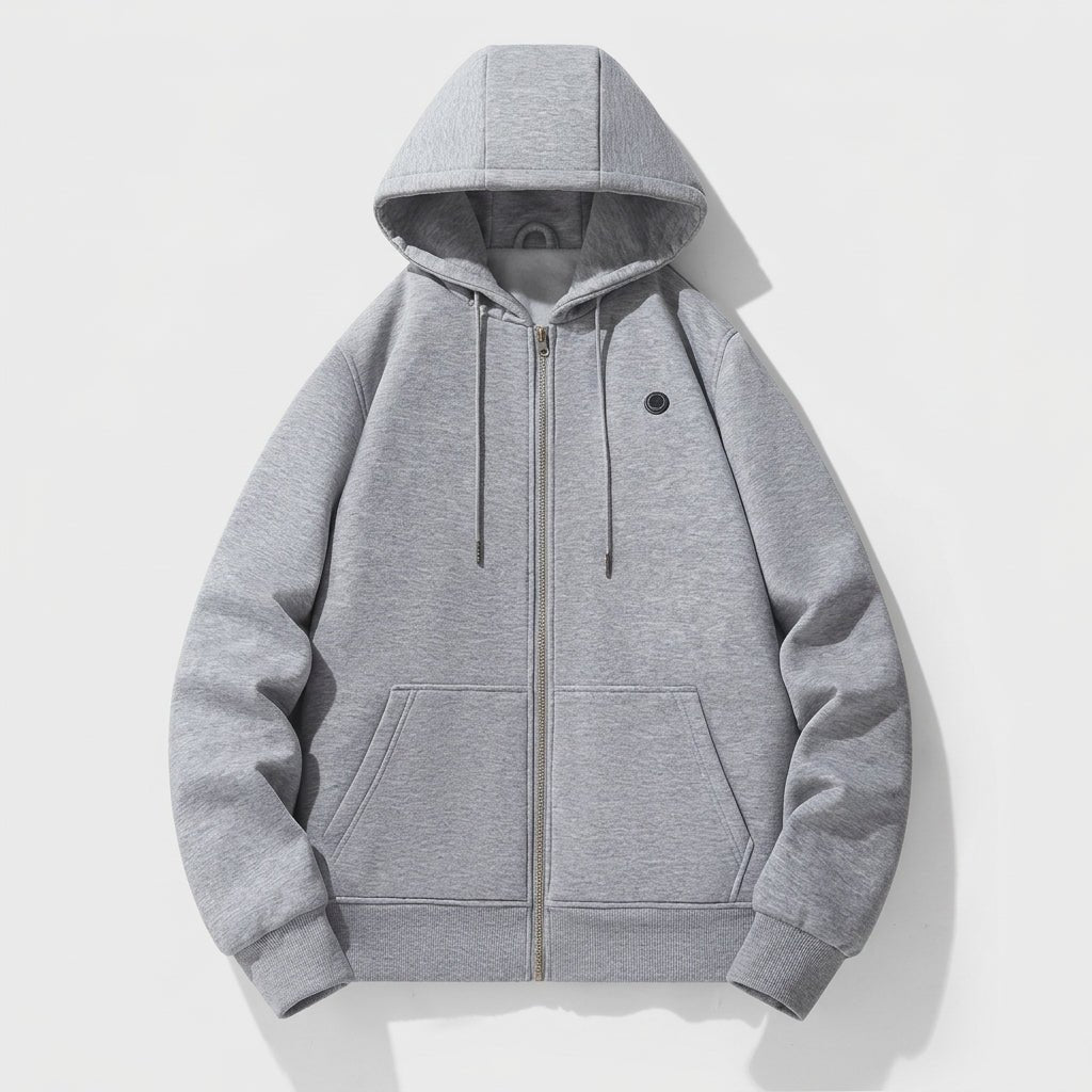 Women's Heated Zip-Up Hoodie with 3-Level Heat Control and Kangaroo Pocket – Warm Polyester Blend for Cold Weather 1