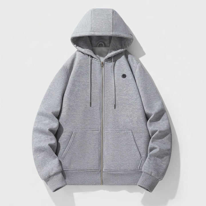 Women's Heated Zip-Up Hoodie with 3-Level Heat Control and Kangaroo Pocket – Warm Polyester Blend for Cold Weather 1
