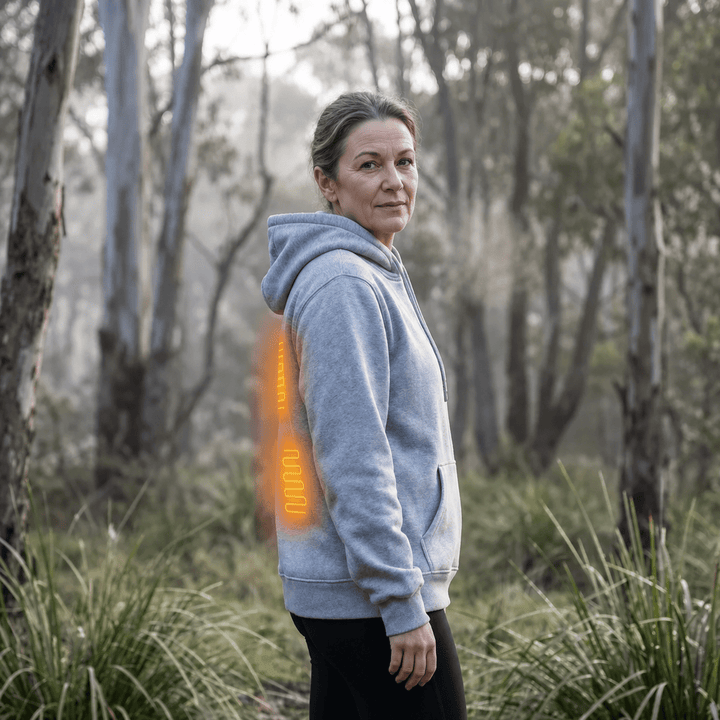 Women's Heated Zip-Up Hoodie with 3-Level Heat Control and Kangaroo Pocket – Warm Polyester Blend for Cold Weather 3