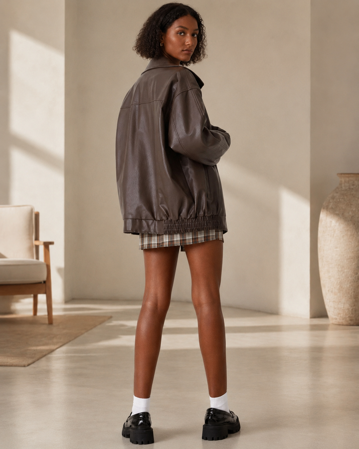 Women's Jacket Oversized Fit in Leather Look – Casual Style for Everyday Wear 3