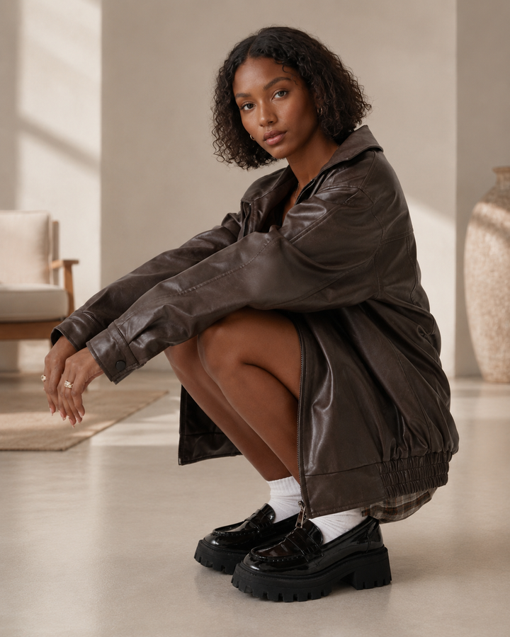 Women's Jacket Oversized Fit in Leather Look – Casual Style for Everyday Wear 5
