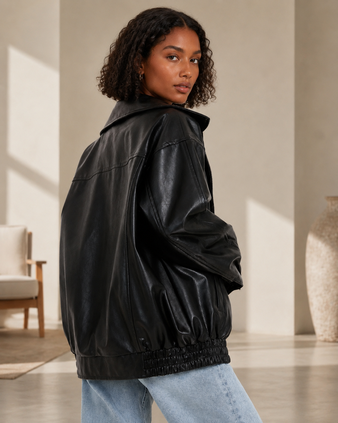 Women's Jacket Oversized Fit in Leather Look – Casual Style for Everyday Wear 7