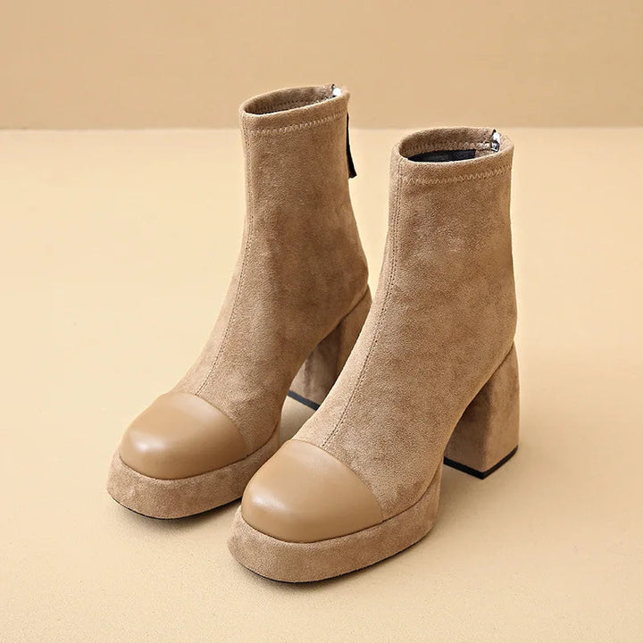 Women's Knee High Boots with Supportive Sole and Sculpted Design – Black Fashion Boots 3