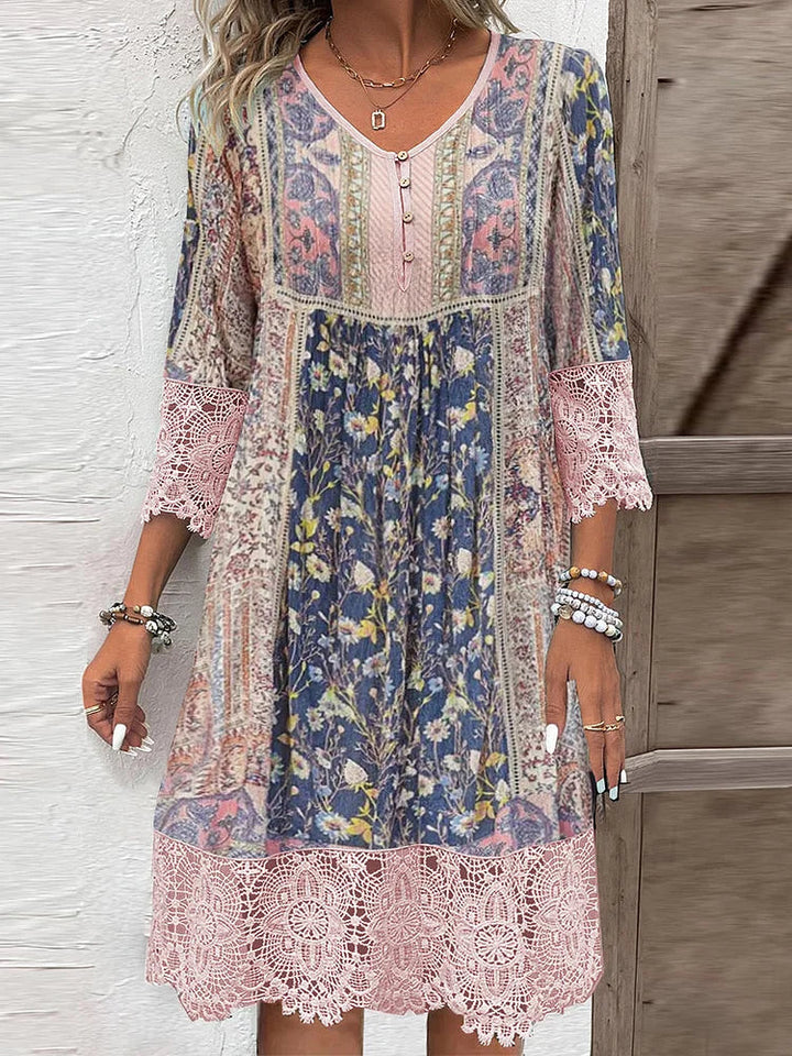 Women's Lace Midi Dress featuring a tailored silhouette, perfect for cocktail and formal events, showcasing elegance and sophistication in evening wear. 2