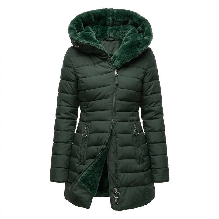 Women's Long Quilted Winter Coat with Adjustable Hood – Black Puffer Jacket for Cold Weather 7