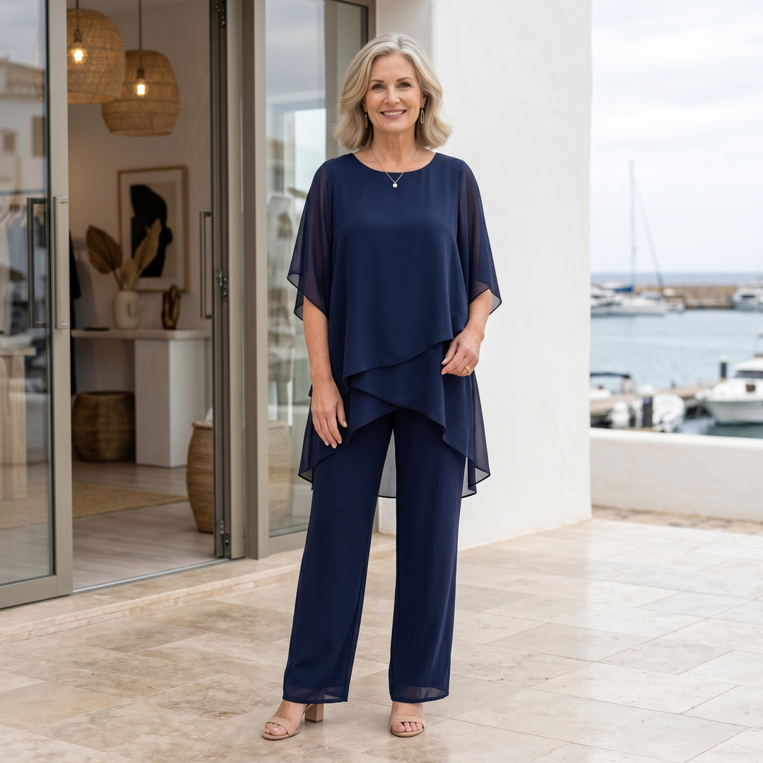 Women's Loungewear Set - Two Piece Palazzo Set with Relaxed Fit - Lightweight Breathable Fabric 0