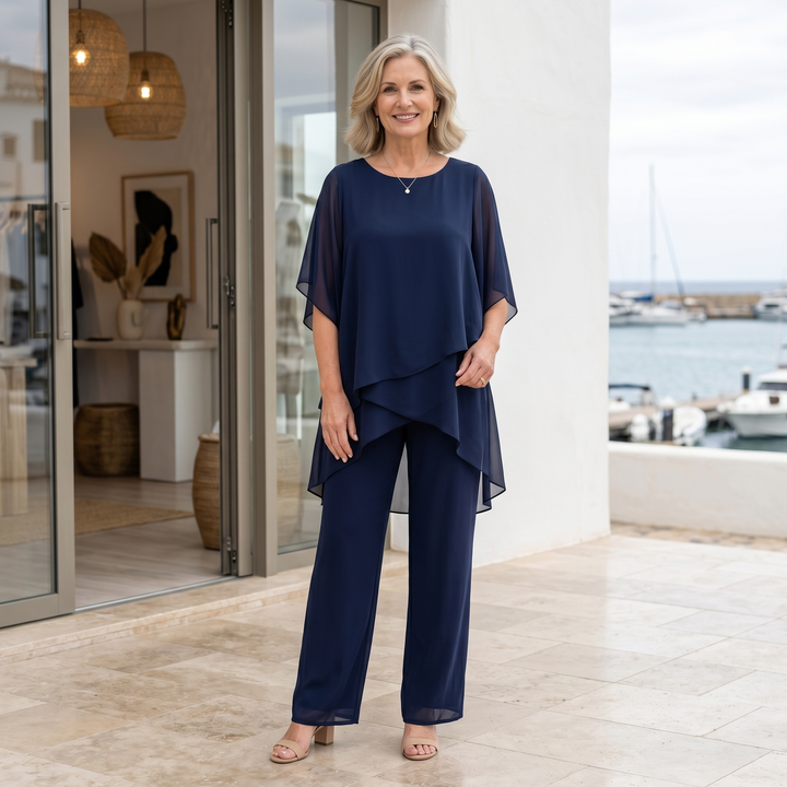Women's Loungewear Set - Two Piece Palazzo Set with Relaxed Fit - Lightweight Breathable Fabric 0
