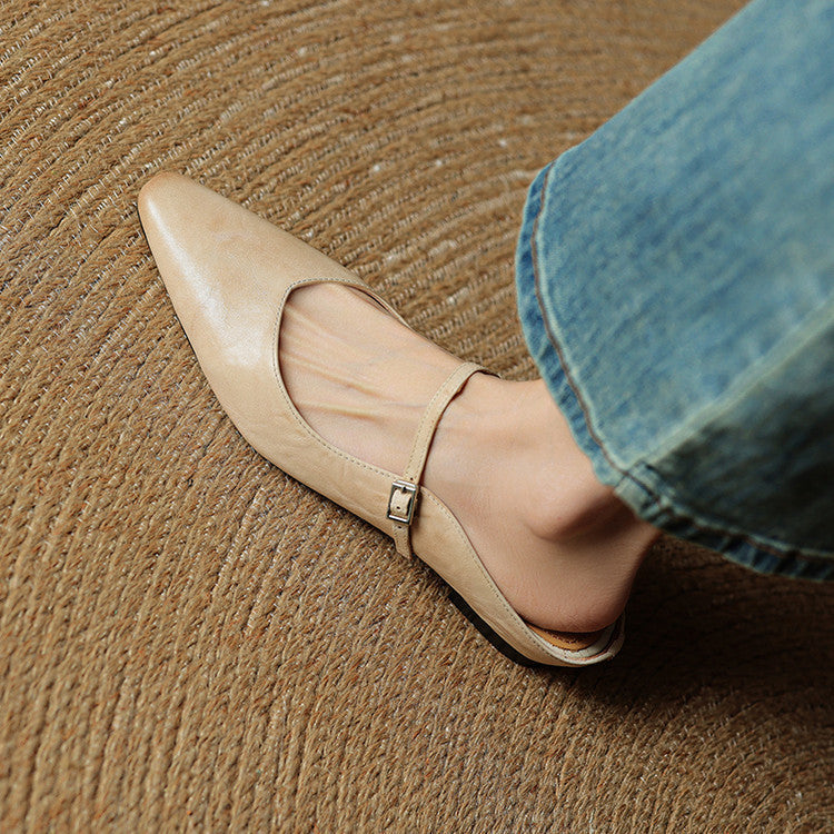 Women's mules shoes featuring a padded footbed, crafted from genuine leather, designed for both casual and formal wear with a stylish slip-on design. 1
