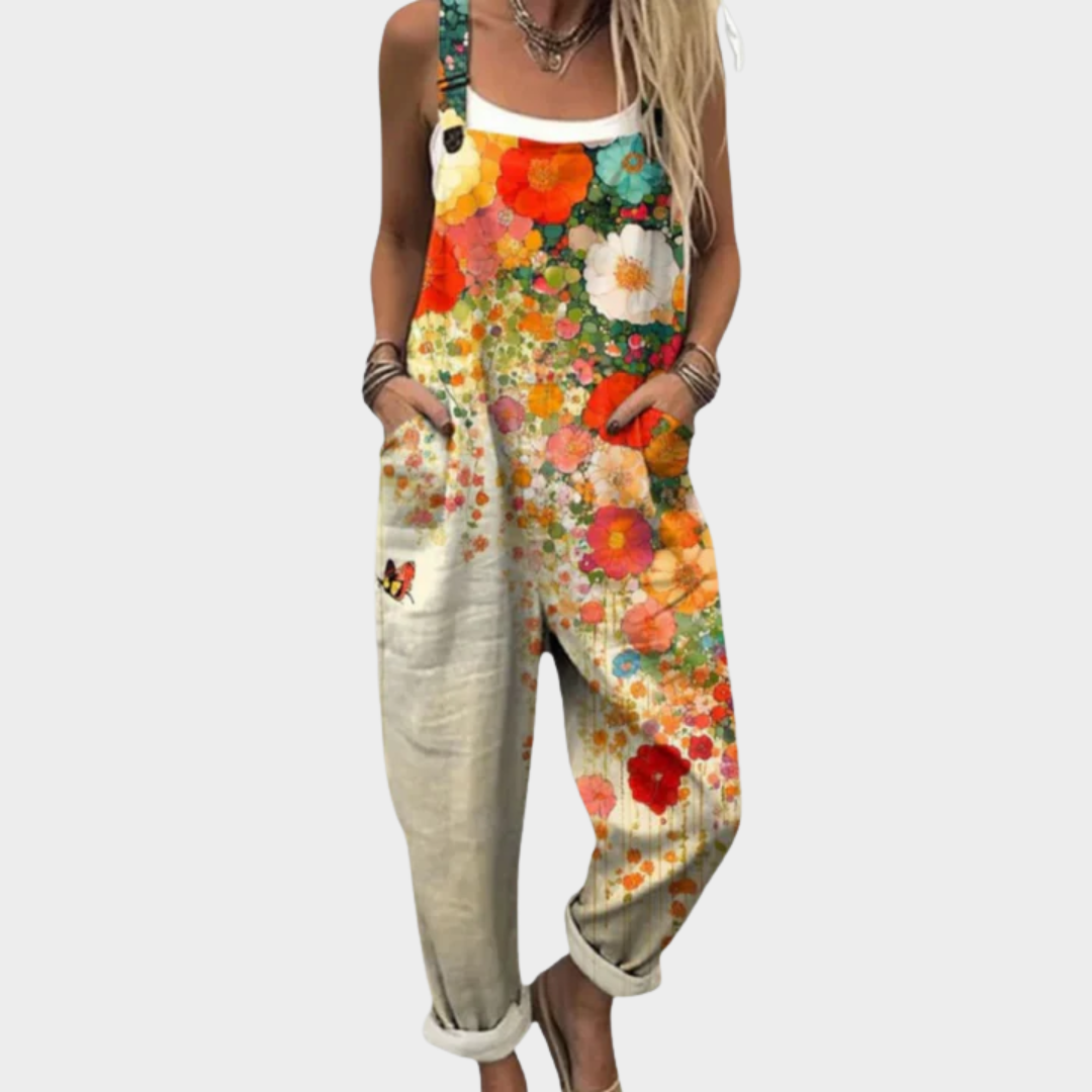 Women's Overalls with Adjustable Straps and Loose Fit – Creative Printed Design for Casual Wear 0