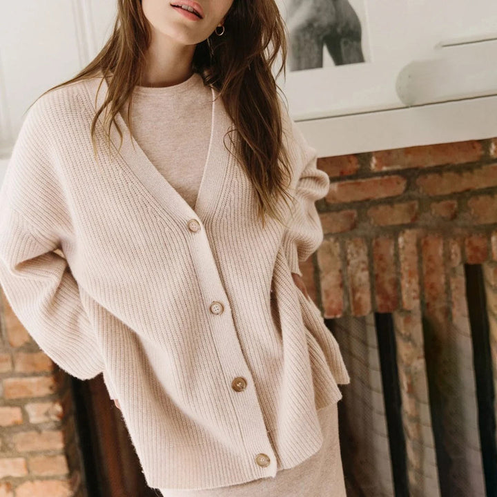 Women's Oversized Cashmere Cardigan with Open Front Design – Luxurious Layering Piece 8