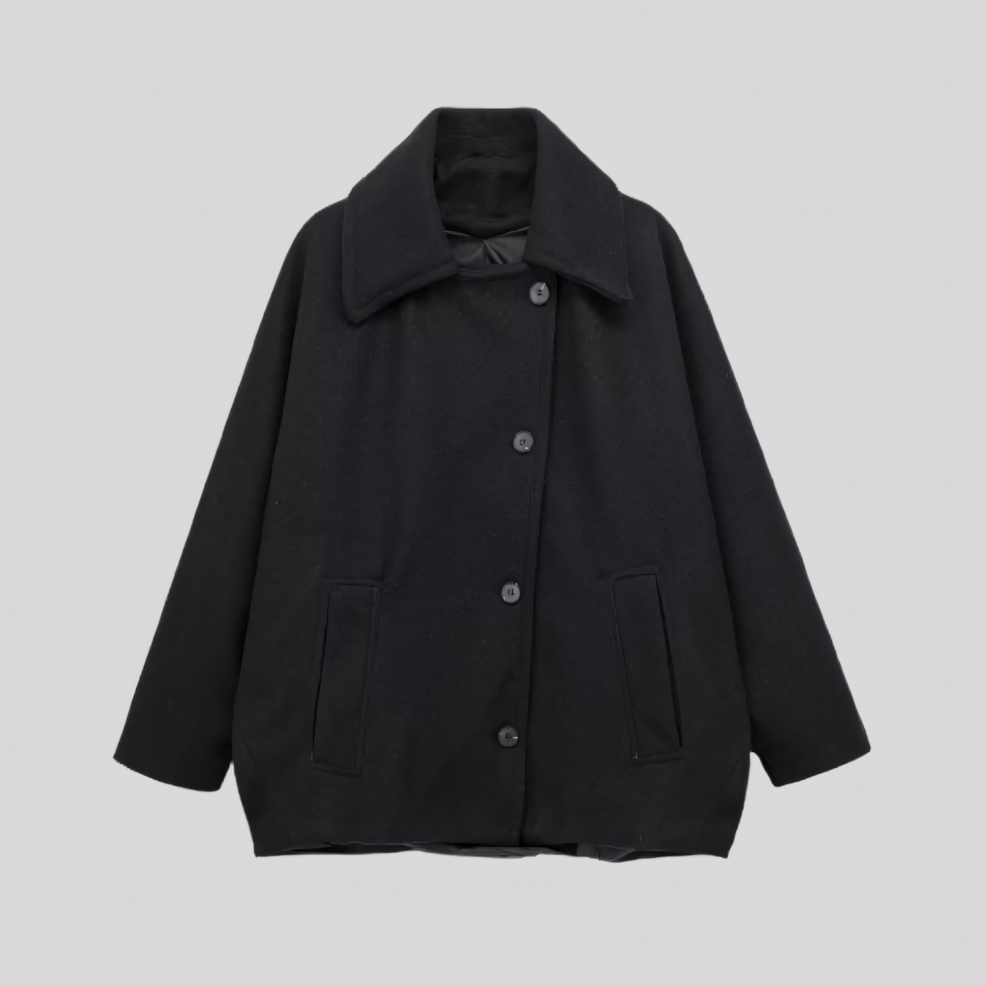 Women's Oversized Coat with Wide Collar