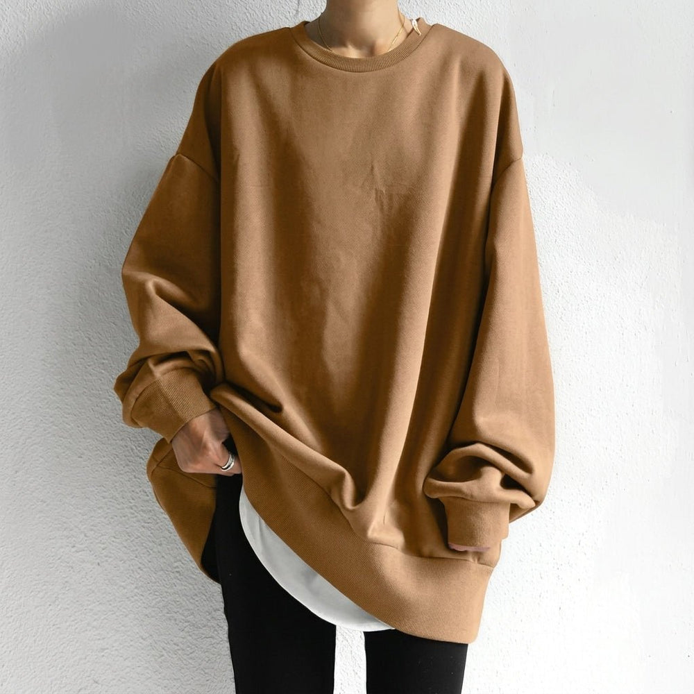 Women's Oversized Sweater Tunic with Long Sleeves – Cozy Drop Shoulder Design for Casual Comfort 1