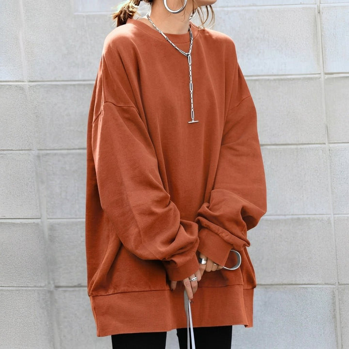 Women's Oversized Sweater Tunic with Long Sleeves – Cozy Drop Shoulder Design for Casual Comfort 4