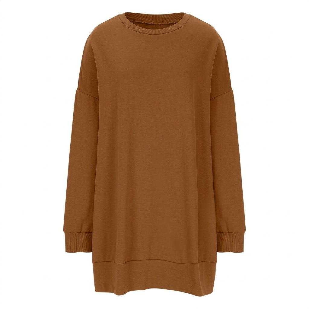 Women's Oversized Sweater Tunic with Long Sleeves – Cozy Drop Shoulder Design for Casual Comfort 8