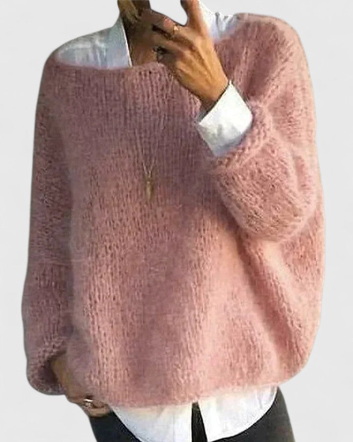 Women's Oversized Sweater in Soft Fabric for Cozy Comfort – Relaxed Fit Casual Style – Available in Pink 0