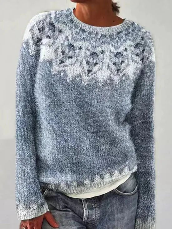 Women's Oversized Sweater with Wide Boat Neckline – Cozy Retro Striped Knit Pullover 6