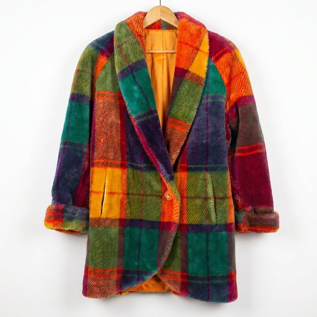 Women's Oversized Wool Coat with Classic Plaid Design – Long Winter Coat for Stylish Warmth 1