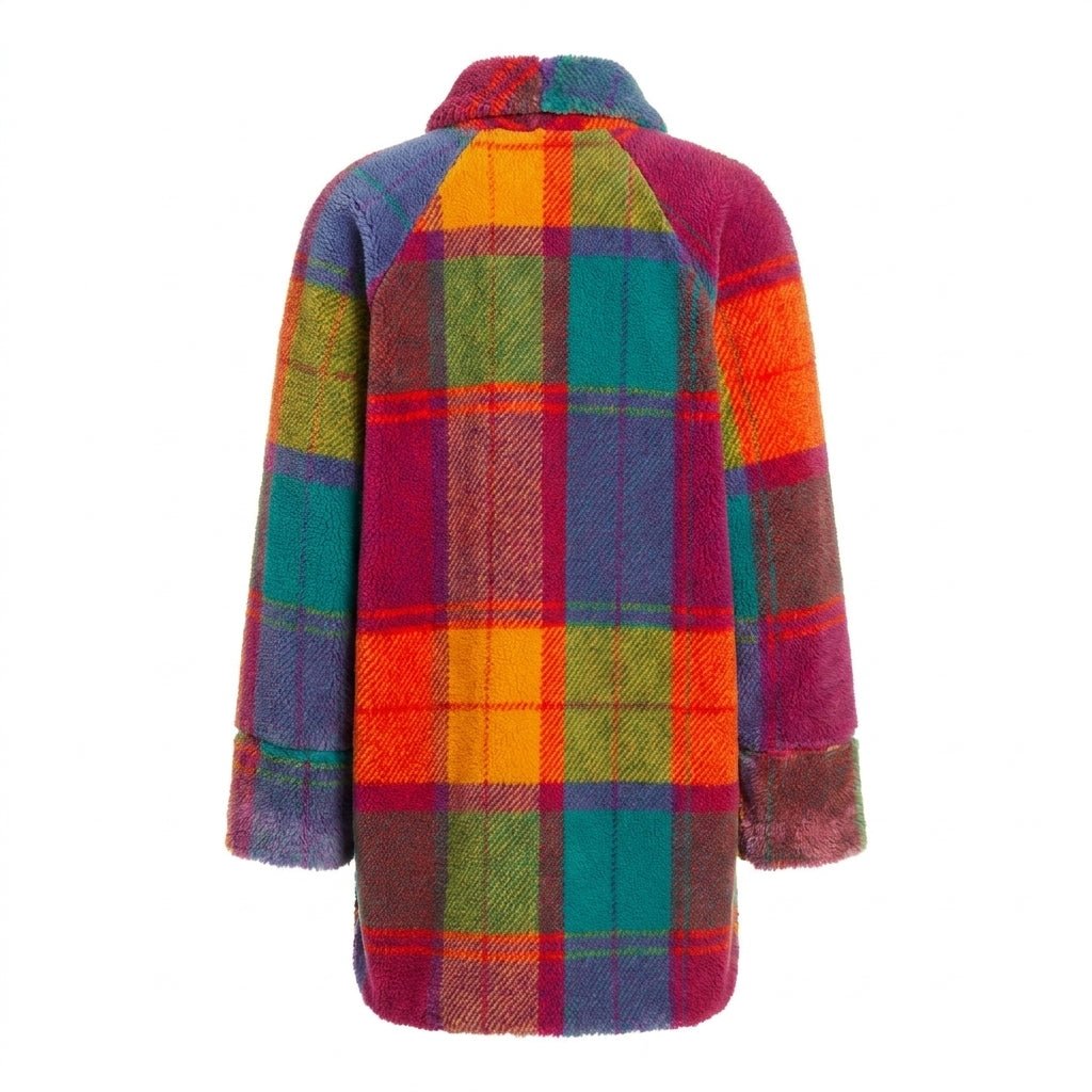 Women's Oversized Wool Coat with Classic Plaid Design – Long Winter Coat for Stylish Warmth 2