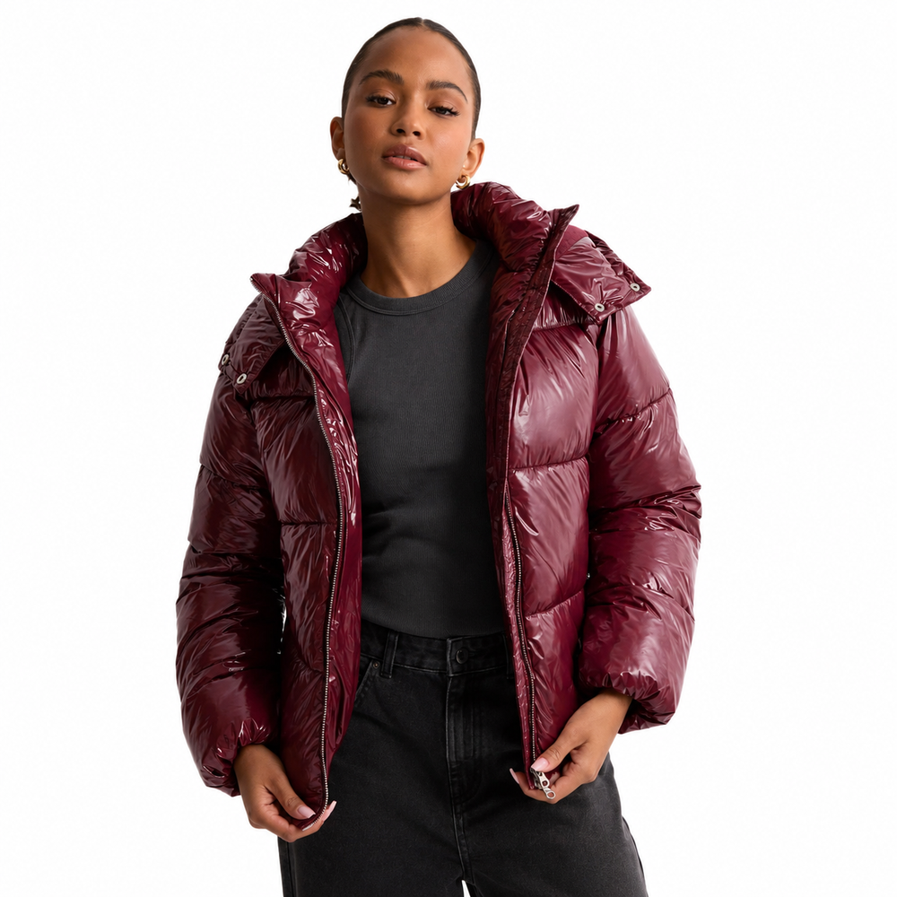 Women's Quilted Jacket with Removable Hood and Water-Repellent Fabric – Modern Design for Winter Coats Women 1