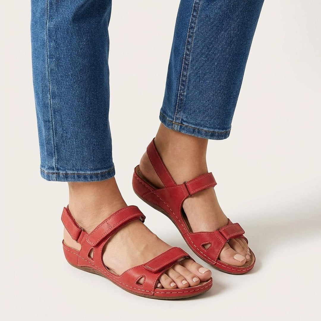 Women's sandals featuring an adjustable ankle strap and open-toe design, designed for orthopedic comfort and support. Perfect for casual outings and all-day wear. 3