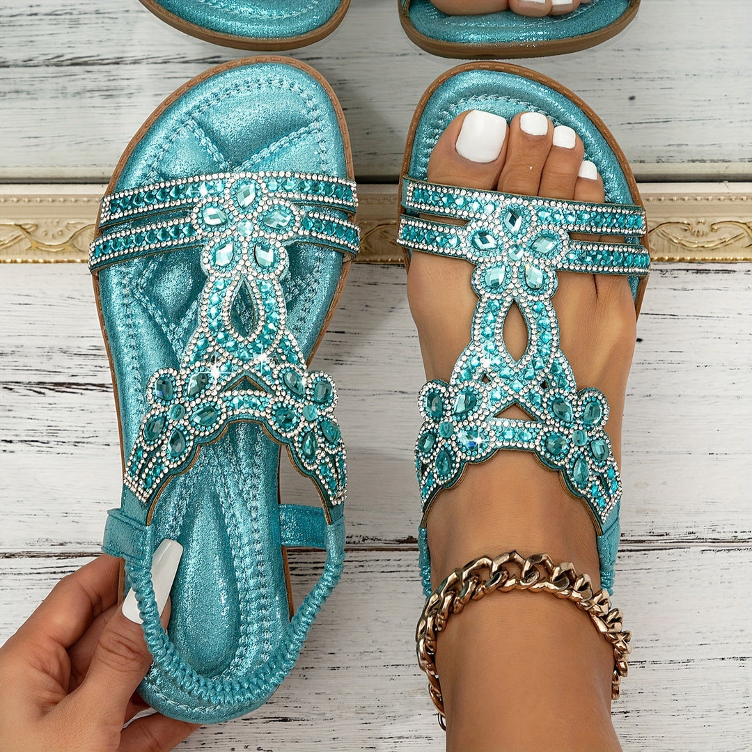 Women's boho sandals featuring a cushioned sole and textured outsole, designed for casual comfort in earthy tones, perfect for summer outings. 0
