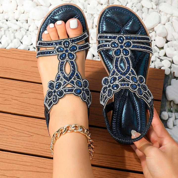 Women's boho sandals featuring a cushioned sole and textured outsole, designed for casual comfort in earthy tones, perfect for summer outings. 3